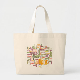 Light Word Cloud Art Print Grote Tote Bag