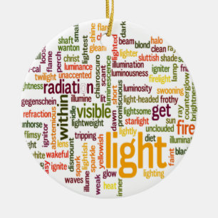 Light Word Cloud Art Print Keramisch Ornament