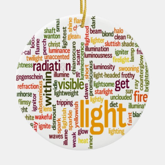 Light Word Cloud Art Print Keramisch Ornament (Voorkant)
