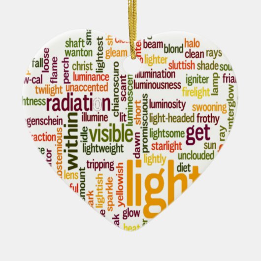 Light Word Cloud Art Print Keramisch Ornament (Voorkant)