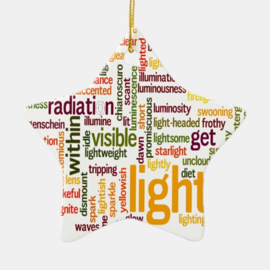 Light Word Cloud Art Print Keramisch Ornament (Voorkant)