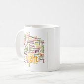 Light Word Cloud Art Print Koffiemok (Voorkant links)