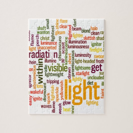 Light Word Cloud Art Print Legpuzzel (Verticaal)
