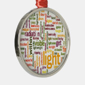 Light Word Cloud Art Print Metalen Ornament (Rechts)