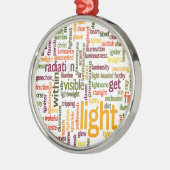 Light Word Cloud Art Print Metalen Ornament (Links)
