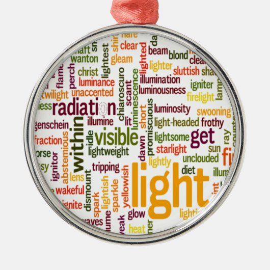Light Word Cloud Art Print Metalen Ornament (Voorkant)