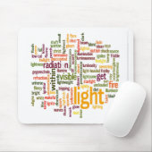 Light Word Cloud Art Print Muismat (Met muis)