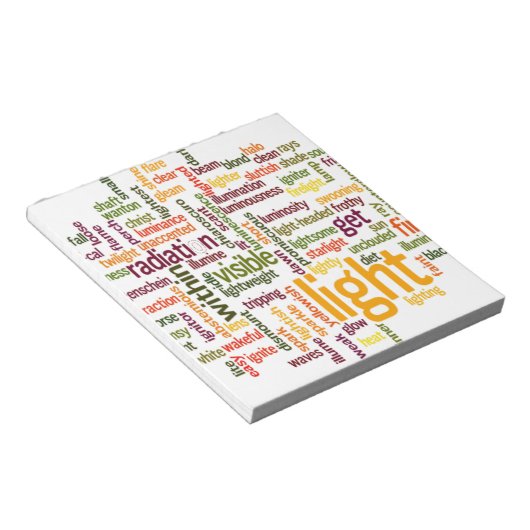 Light Word Cloud Art Print Notitieblok (Schuin)