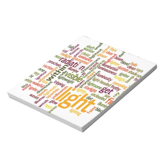 Light Word Cloud Art Print Notitieblok (Linkerzijde)