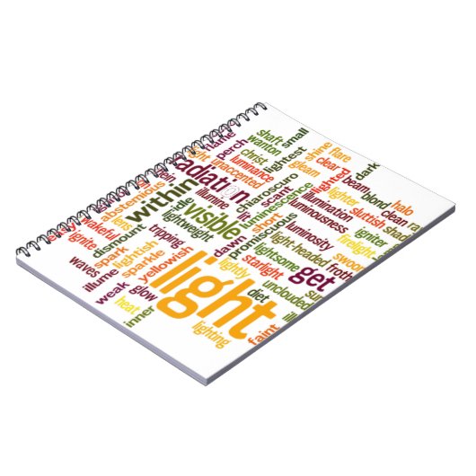 Light Word Cloud Art Print Notitieboek (Linkerzijde)