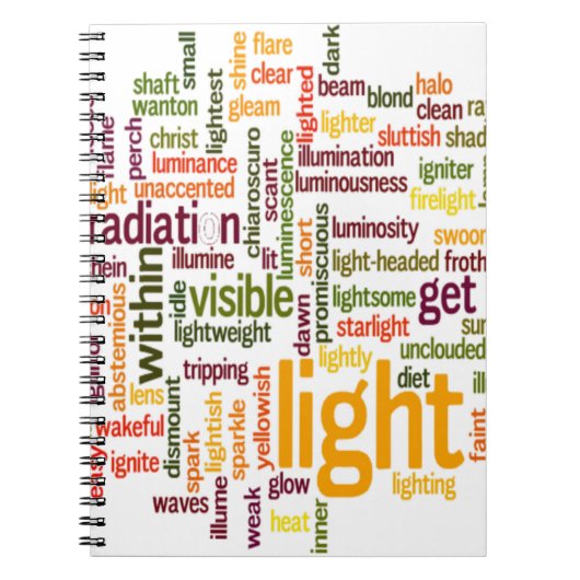 Light Word Cloud Art Print Notitieboek (Voorkant)