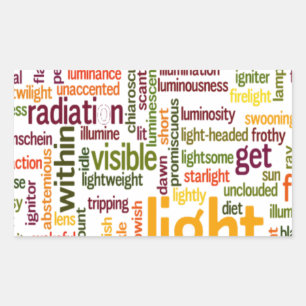 Light Word Cloud Art Print Rechthoekige Sticker