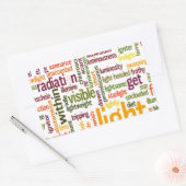 Light Word Cloud Art Print Rechthoekige Sticker (Envelop)