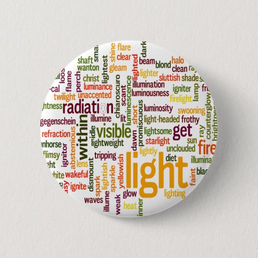 Light Word Cloud Art Print Ronde Button 5,7 Cm (Voorkant)