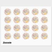 Light Word Cloud Art Print Ronde Sticker (Vel)