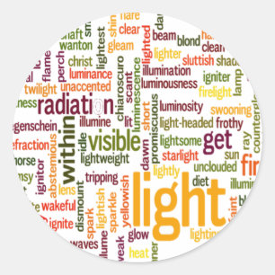 Light Word Cloud Art Print Ronde Sticker