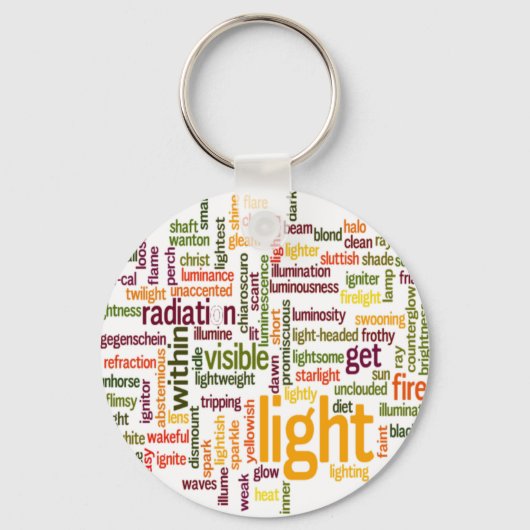 Light Word Cloud Art Print Sleutelhanger (Voorkant)