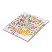 Light Word Cloud Art Print Tegeltje (Zijkant)