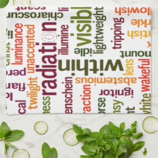 Light Word Cloud Art Print Theedoek (Gevouwen)