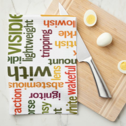 Light Word Cloud Art Print Theedoek (Quarter Fold)