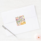 Light Word Cloud Art Print Vierkante Sticker (Envelop)
