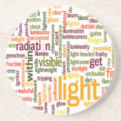 Light Word Cloud Art Print Zandsteen Onderzetter (Voorkant)