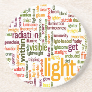 Light Word Cloud Art Print Zandsteen Onderzetter