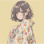 Light yellow | 東京娘 GenerartiveAI シール Sticker (Voorkant)