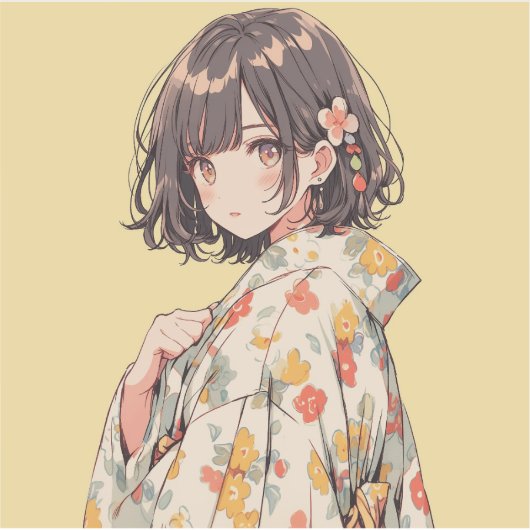 Light yellow | 東京娘 GenerartiveAI シール Sticker (Voorkant)