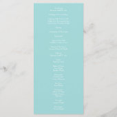 Light Yellow Aqua Blauwgroen Roos Wedding Programs Menu (Achterkant)