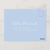 Light Yellow Bleek Blue Roos Wedding Reply Kaart (Achterkant)