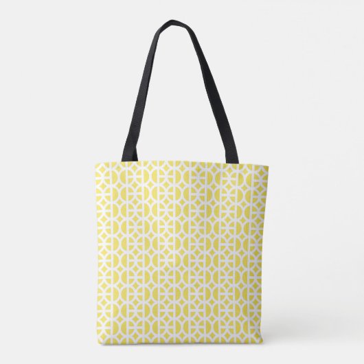 Light Yellow Circular Pattern Tote Bag (Achterkant)