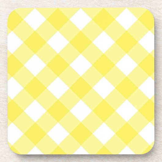 Light Yellow Classic Gingham Pattern Bier Onderzetter (Voorkant)