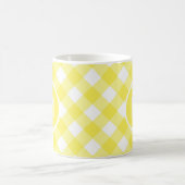 Light Yellow Classic Gingham Pattern Monogram Koffiemok (Center)