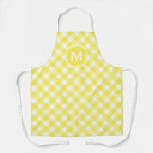 Light Yellow Classic Gingham Pattern Monogram Schort (Voorkant)
