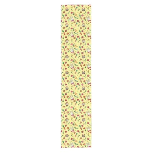 Light Yellow Easter Pattern Table Runner Korte Tafelloper (Voorkant)