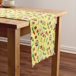 Light Yellow Easter Pattern Table Runner Korte Tafelloper