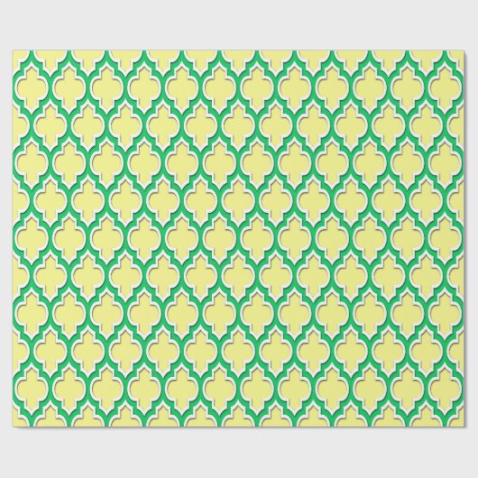 Light Yellow Emerald Green Whl Moroccan #4DS Cadeaupapier (Vlak)