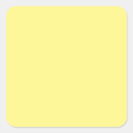 Light Yellow #FFF888, Marzipan Vierkante Sticker (Voorkant)