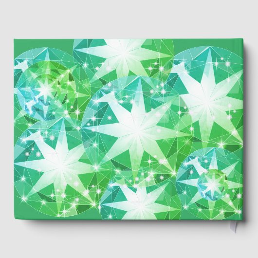 Light Yellow Green Emerald Crystal Art Gastenboek (Achterkant)