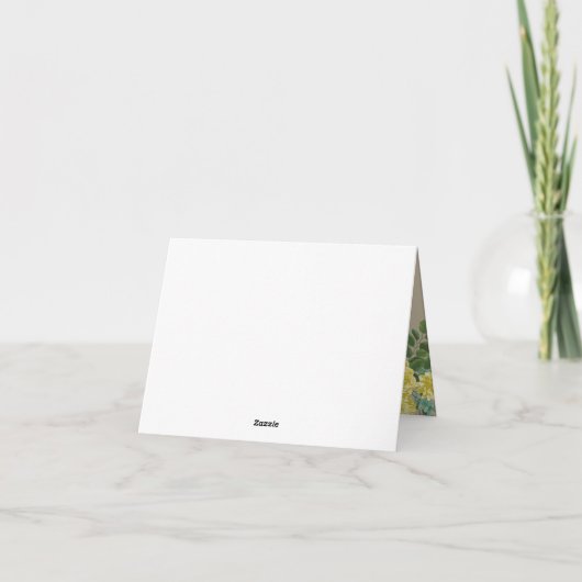 Light Yellow & Khaki Ecru Weddenschap Bedankt (Achterkant)