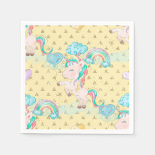 Light Yellow Magical Unicorn Patroon Servet