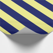 Light Yellow, Navy Blue XL Stripes Pattern V Cadeaupapier (Hoek)