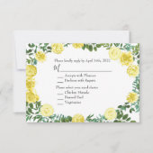 Light Yellow Peony & Roos Floral Invitation Reply Kaart (Voorkant)