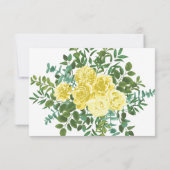 Light Yellow Peony & Roos Floral Invitation Reply Kaart (Achterkant)