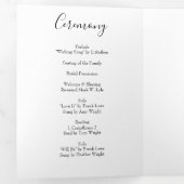 Light Yellow Peony & Roos Floral Wedding Programs Drieluik Programma (Binnenzijde eerst)