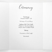 Light Yellow Peony & Roos Floral Wedding Programs Drieluik Programma (Binnenkant midden)