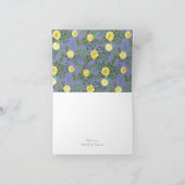 Light Yellow & Periwinkle Blue Floral Bedankkaart (Binnen)