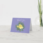Light Yellow & Periwinkle Blue Floral Bedankkaart (Voorkant)