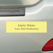 Light Yellow Plain Elegant Professional Modern Bumpersticker (Op auto)